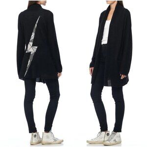 NWT Skull Cashmere Odin 100% Cashmere Lightning‎ Bolt Cardigan Black Size M $426